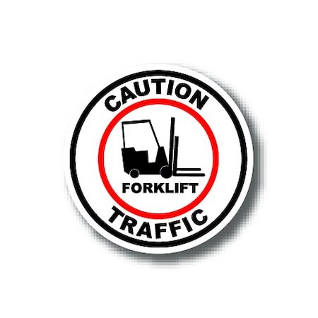 Ergomat 16in CIRCLE SIGNS - Caution Forklift Traffic DSV-SIGN 256 #0224 -UEN